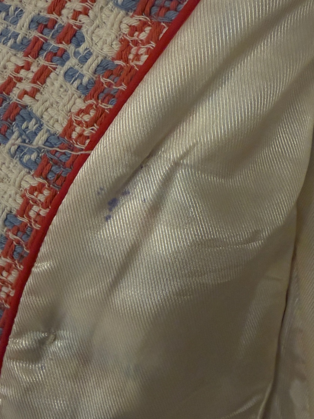 Zara Cream, Red & Blue Tweed Blazer Jacket - Picture 4 of 5